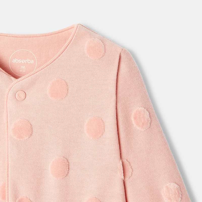 Dors-bien en velours dévoré rose naissance Absorba