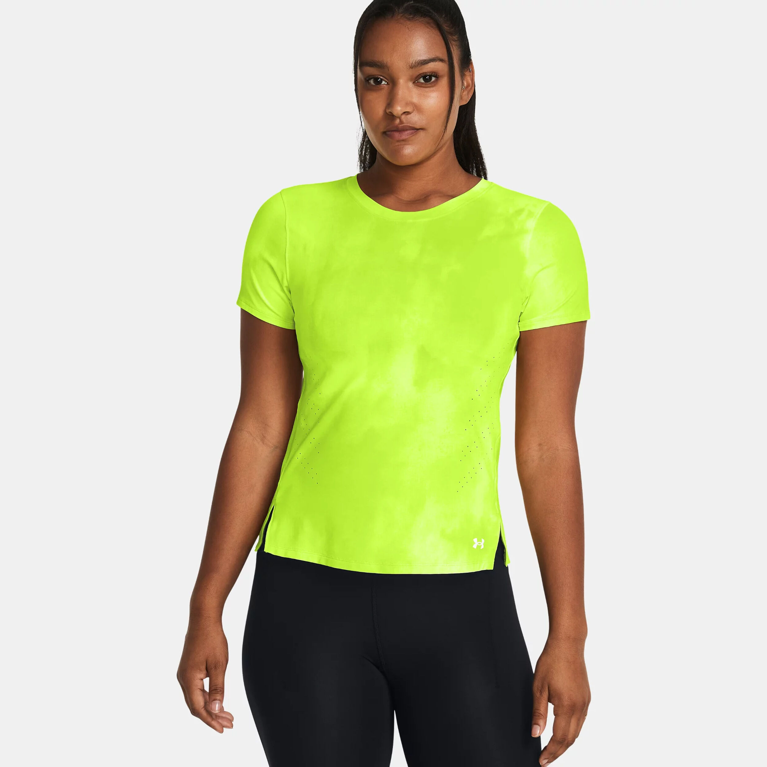 Laser Wash SS Laufshirt Damen - Neongelb