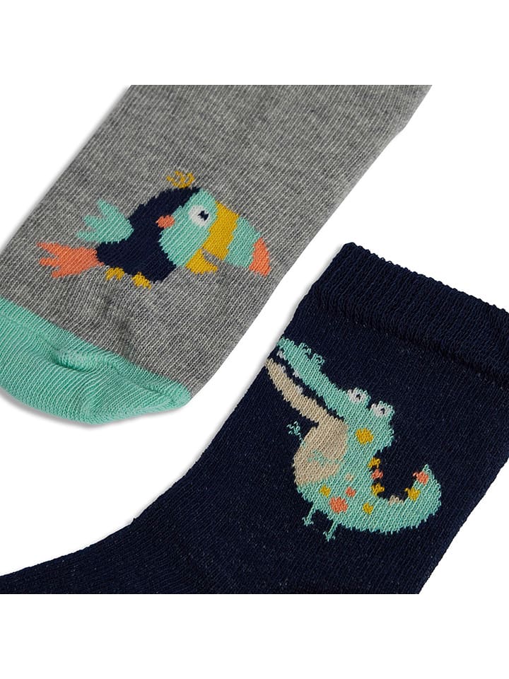 JAKO-O 2er-Set: Socken in Grau/ Dunkelblau günstig kaufen