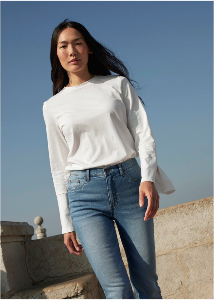 Shirt mit weitem Arm aus Bio-Baumwolle