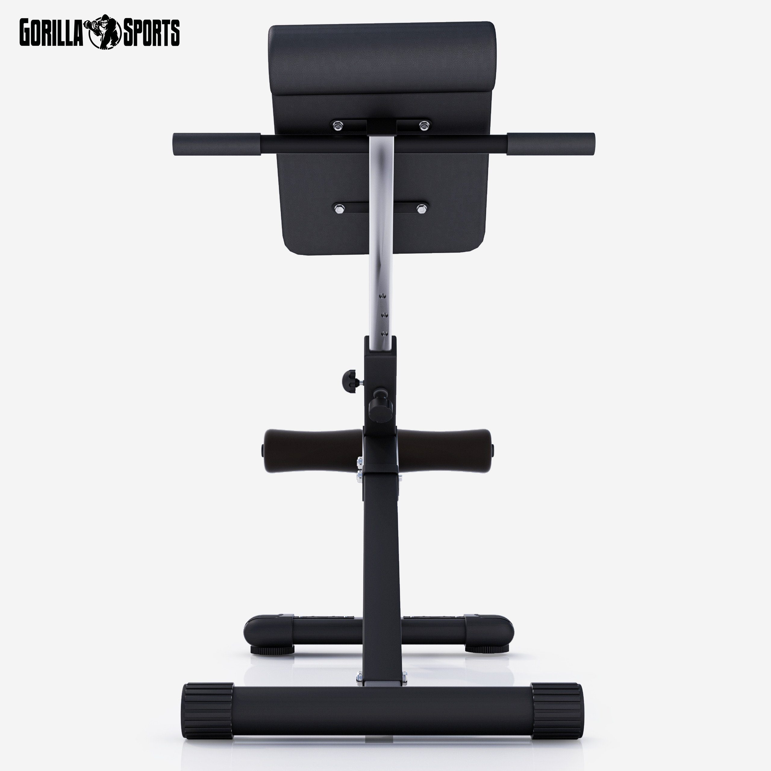 GORILLA SPORTS Rückentrainer Hyperextension - Verstellbar, Klappbar, Schwarz / Weiß - Bauchtrainer