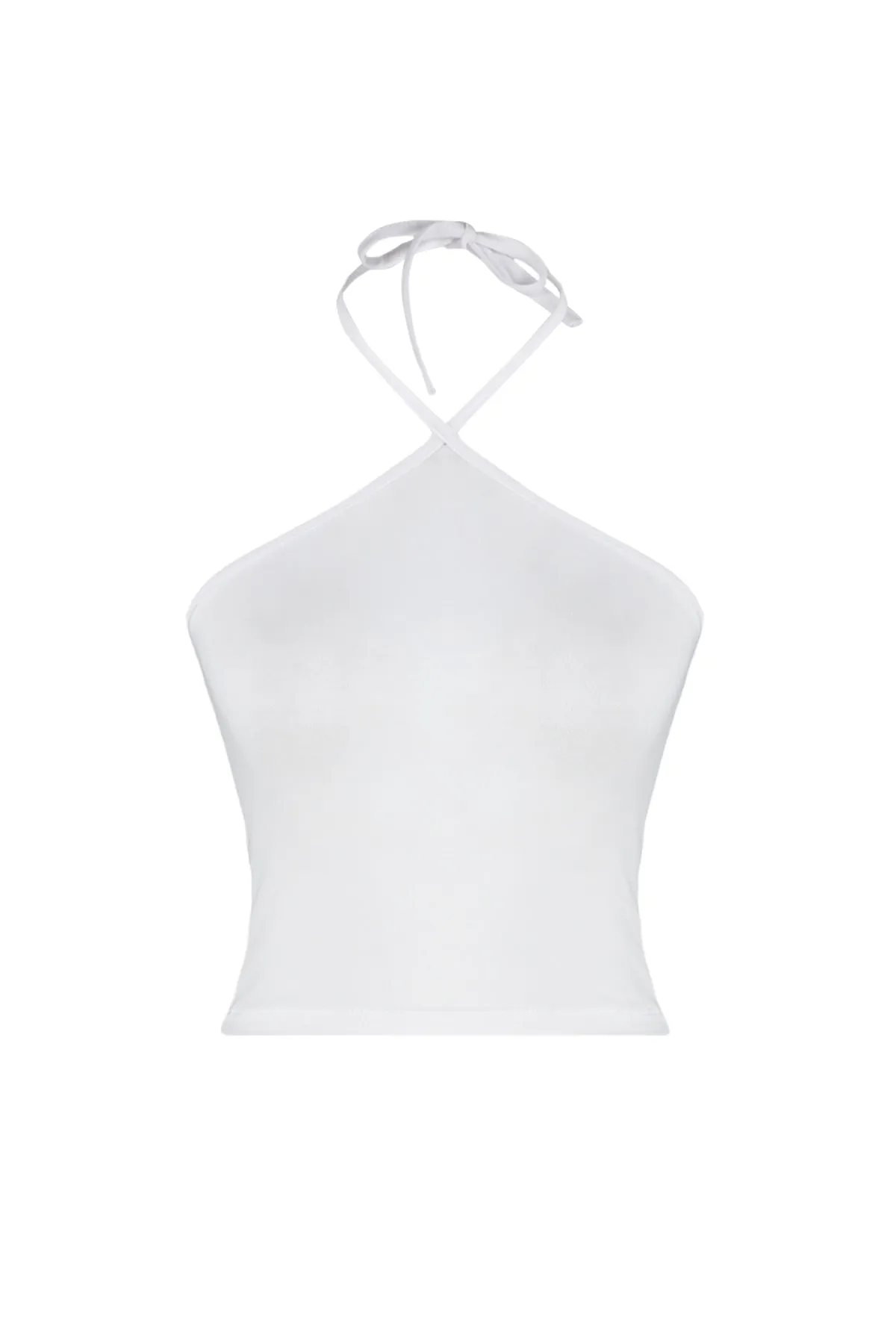 Trendyol Collection  Schwarz-weißes 2er-Pack Crop Bustier aus Baumwolle mit überkreuzten Trägern, dehnbar, gestrickt, TWOSS23BS00002