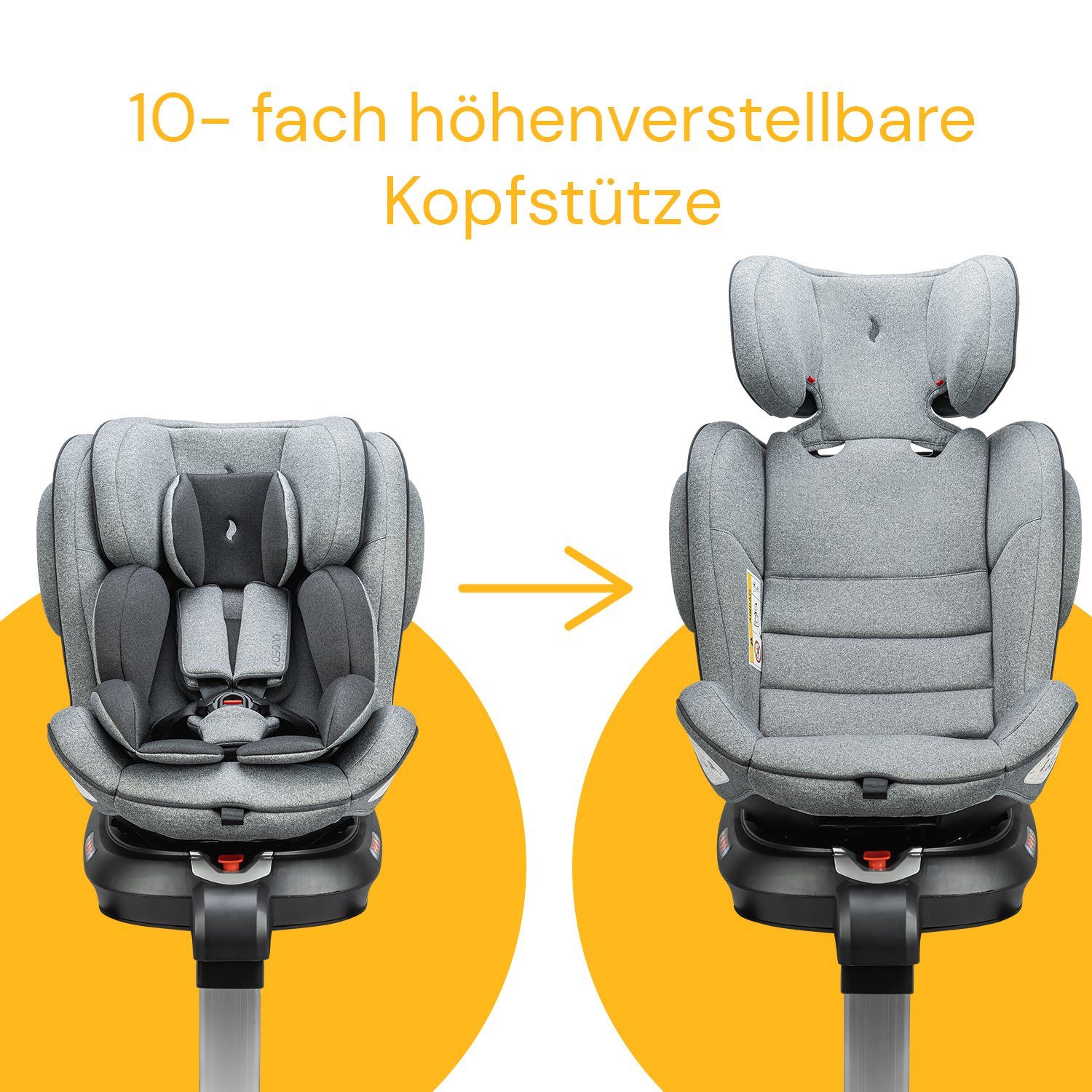 Osann Autokindersitz Eno360 SL, ab: Geburt, bis: 12 Jahre, ab: 0 kg, bis: 36 kg, drehbarer Reboarder mit Isofix und Standfuß - Gruppe 0+/1/2/3