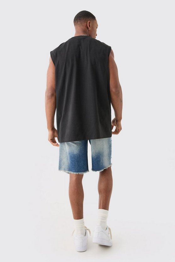 Oversize Tanktop mit Lost In The Viod Print