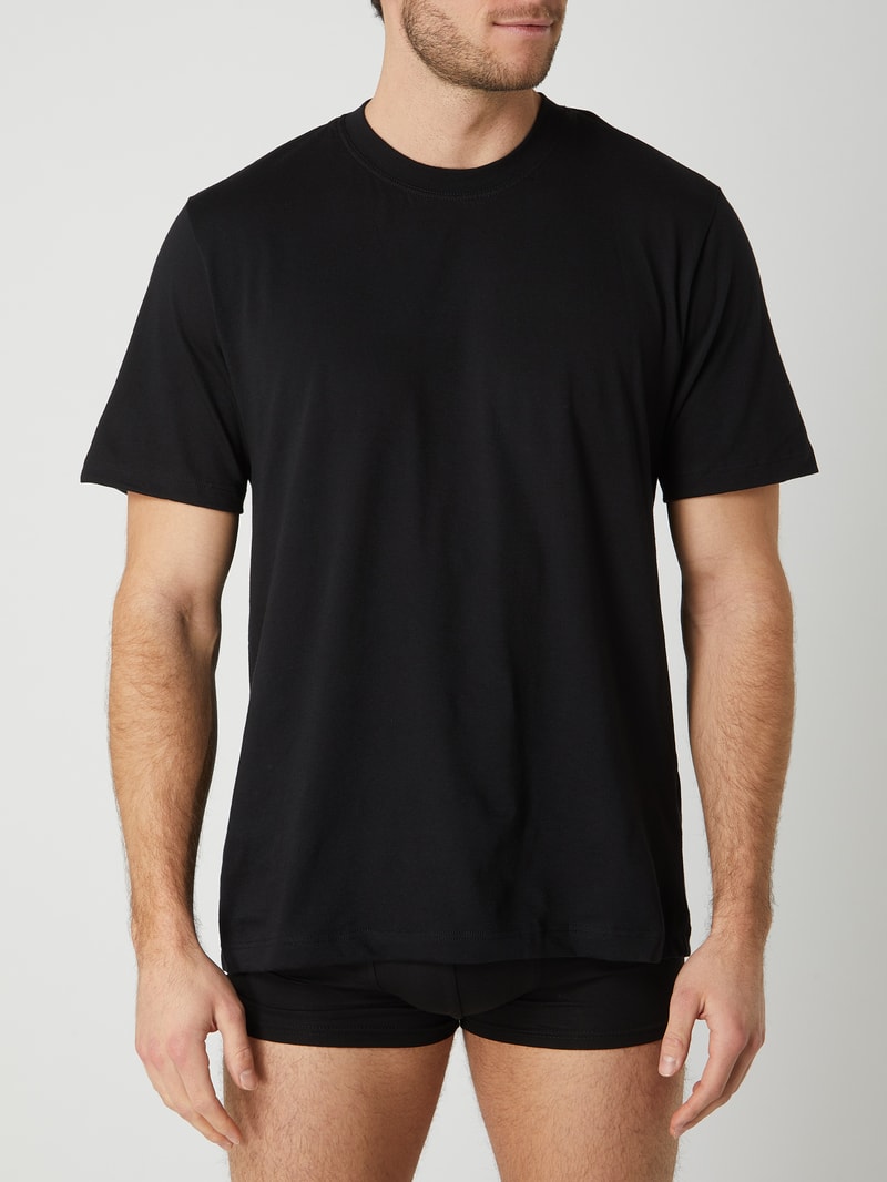 T-Shirt aus Baumwolle im 2er-Pack in schwarz