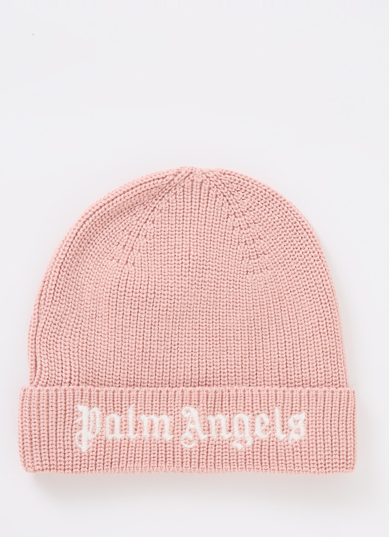 Palm Angels cepure no vilnas maisījuma ar izšuvumu no logotipa