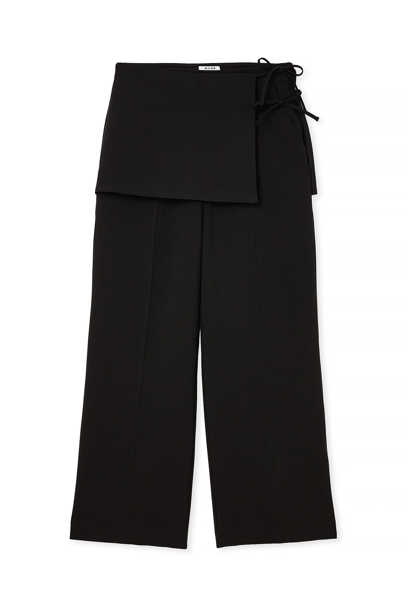 Gewebte Hose mit mittlerer Taille und Rockdetails