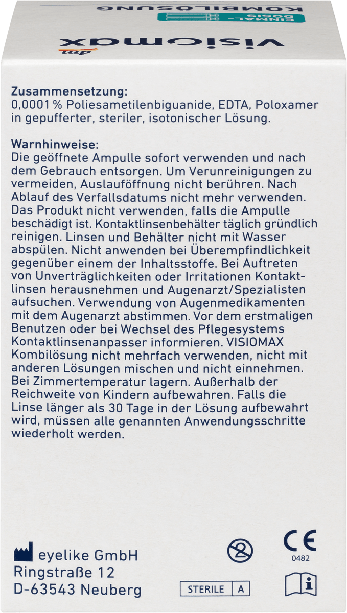 Kombilösung Einmaldosis für weiche Kontaktlinsen, mit Kontaktlinsenbehälter, 15 x 10 ml, 150 ml