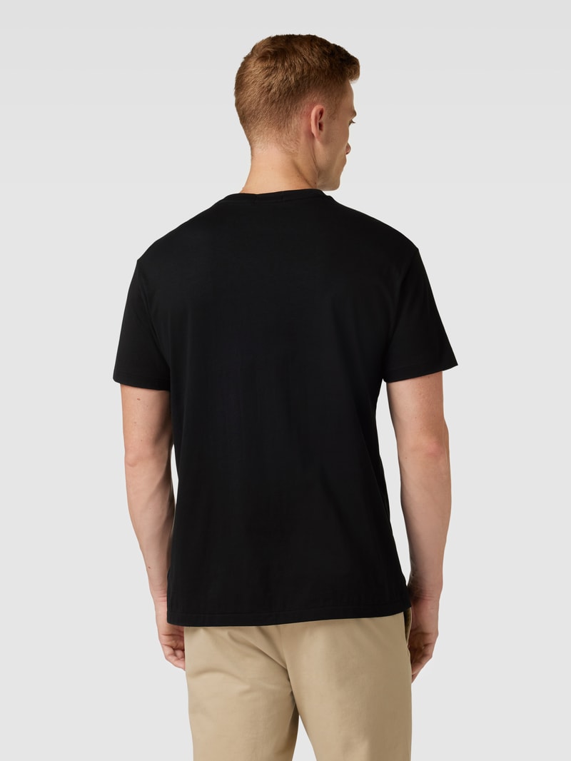T-Shirt mit Label-Stitching in schwarz