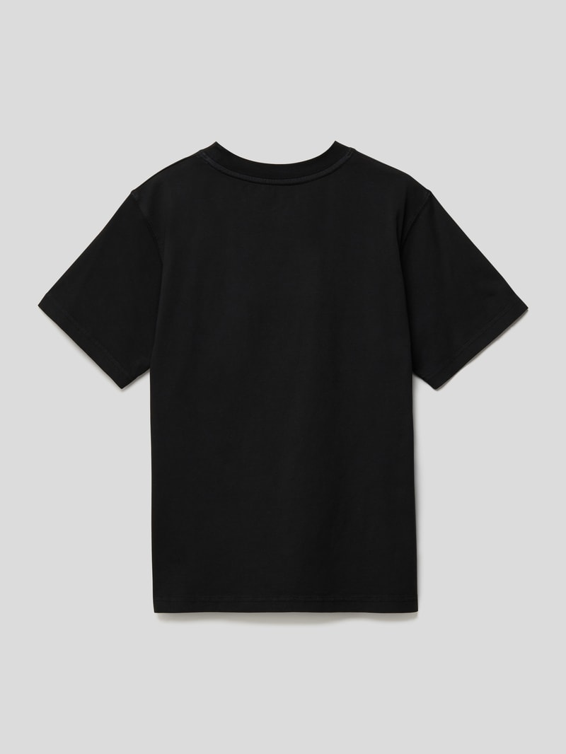 T-Shirt mit Stitching in schwarz