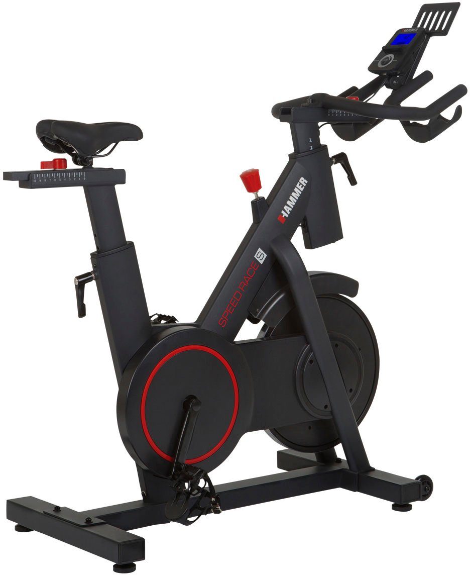 Hammer Speedbike Racer S (5-tlg), Trainingscomputer mit LCD-Anzeige, Fitness-Apps per Smartphone/Tablet