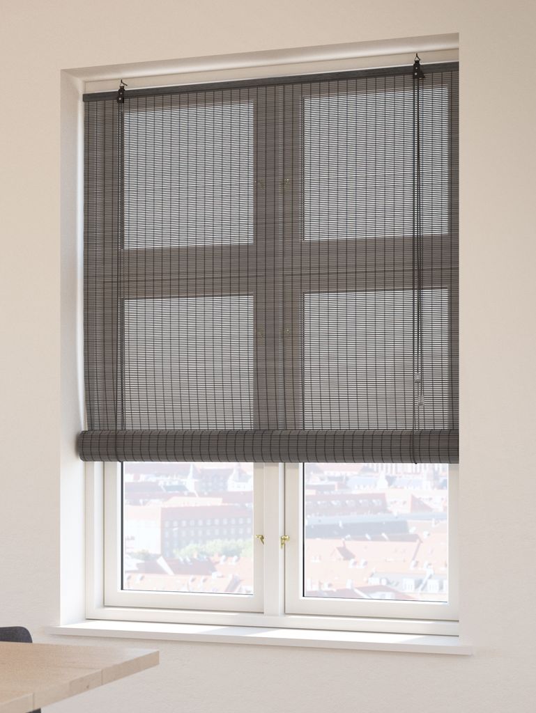 Cortina de rolo de bambu BYRE 80x160cm cinza