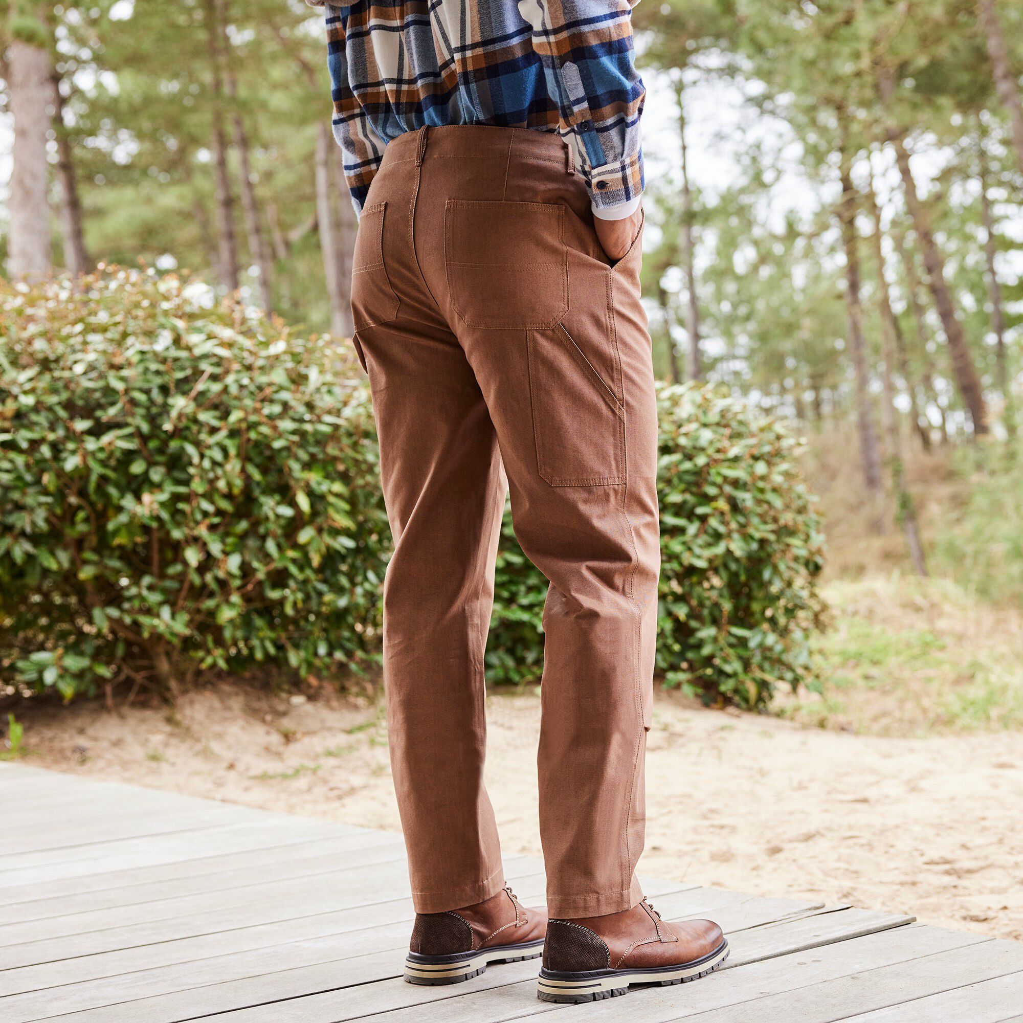 Pantalon charpentier en tissu bachette