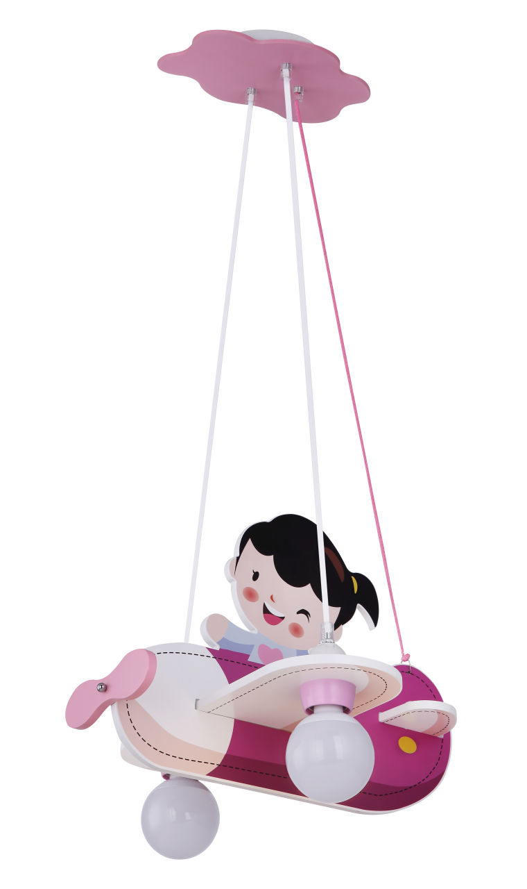 Globo Lighting - KITA - Hängeleuchte MDF pink, 2x E27