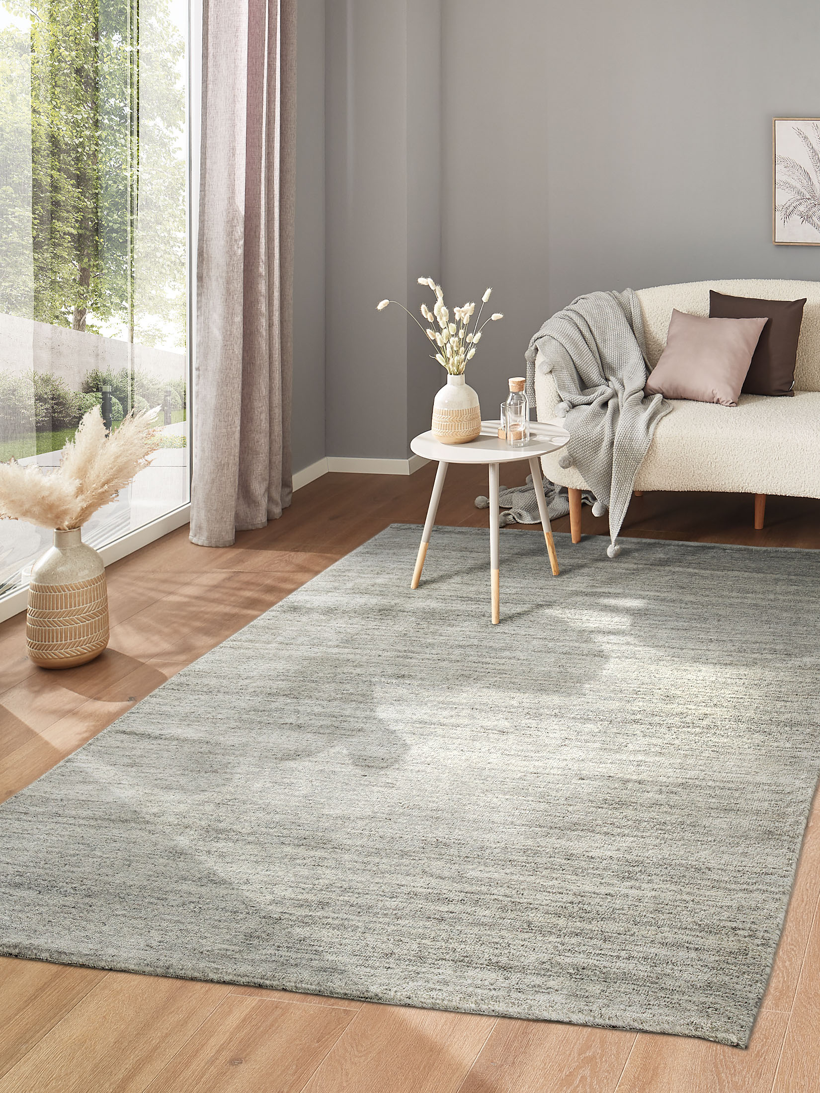 Samnapur Woll-Teppich, Dark Grey