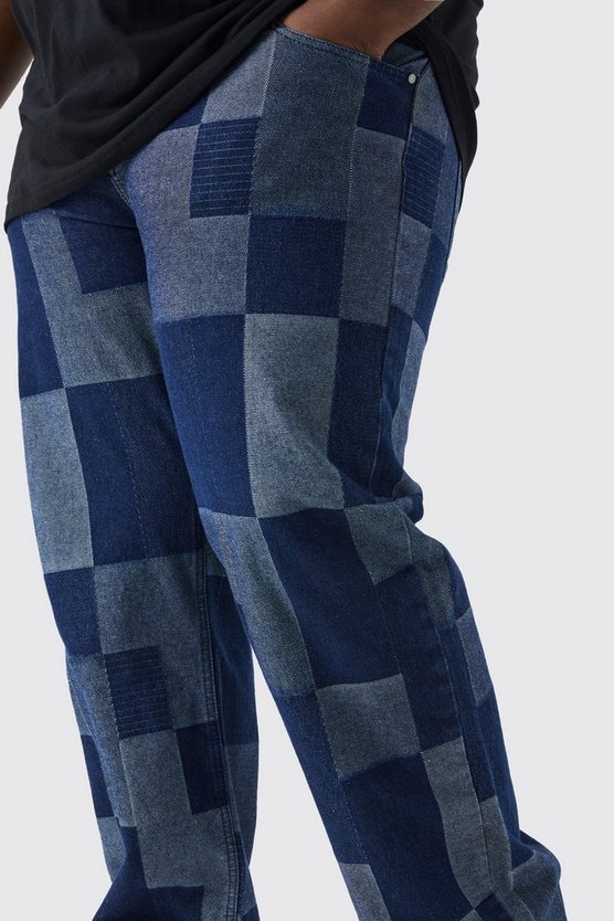 Plus lockere Patchwork Jeans