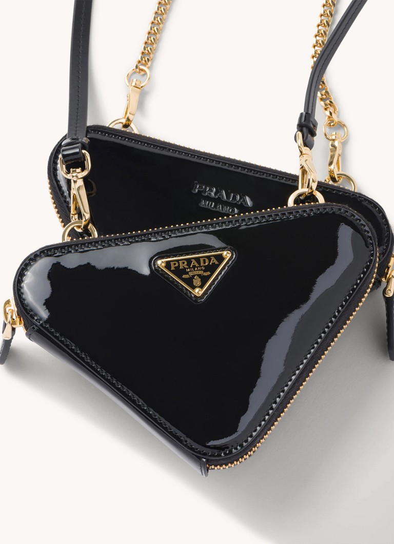 Prada Triangle Mini patent leather crossbody bag