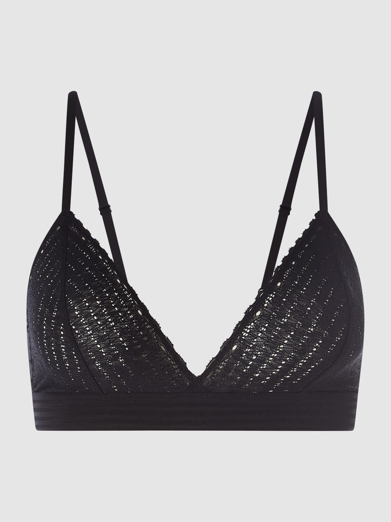 Triangel-BH aus Spitze und Mesh in schwarz
