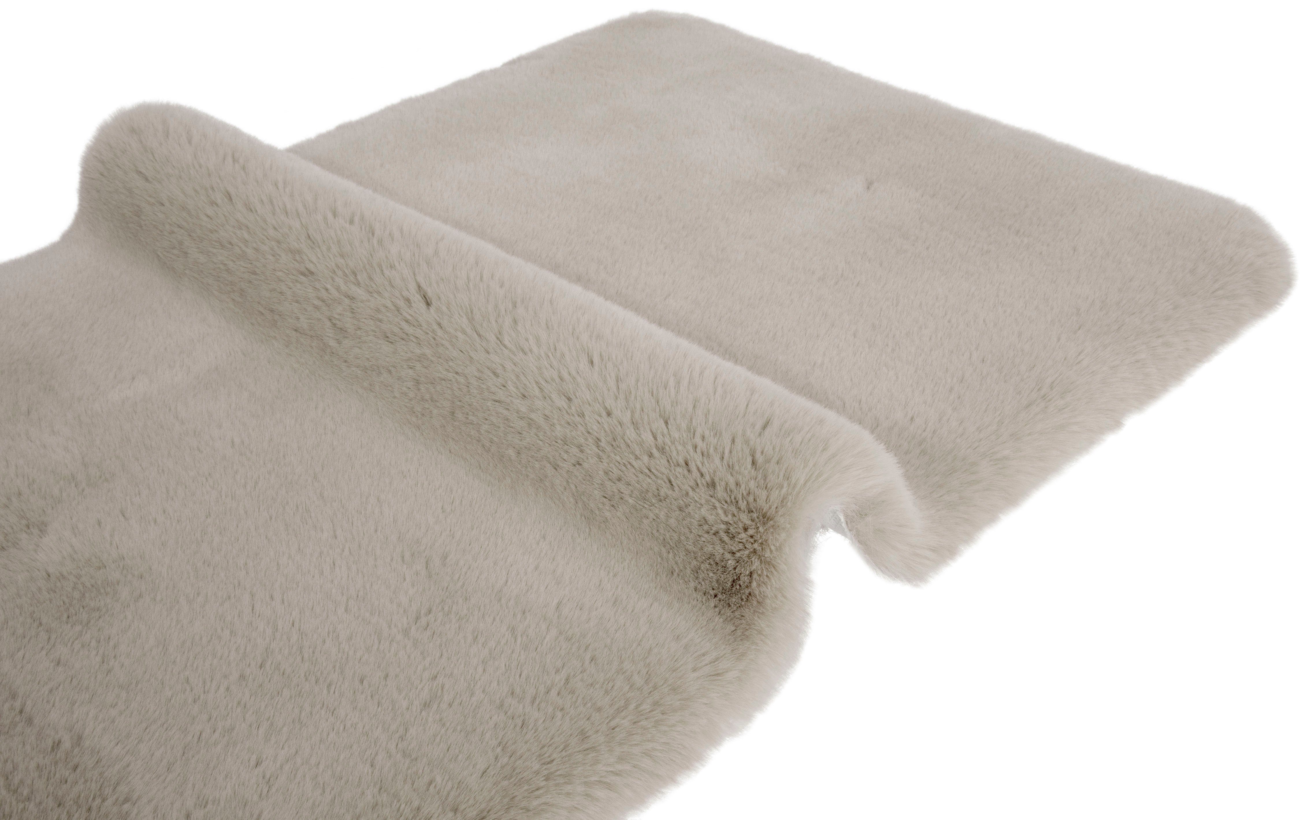 Badematte Rabbit Badematten my home, Höhe 30 mm, rutschhemmend beschichtet, fußbodenheizungsgeeignet, schnell trocknend, strapazierfähig, Polyester, rechteckig, Kaninchenfell-Haptik, Badteppich, rechteckig, rund & als 3-tlg. Set