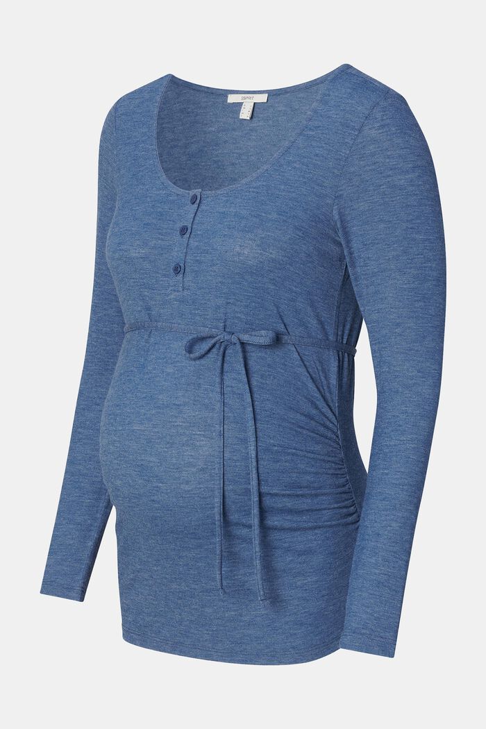 Umstands-Longsleeve mit Henley-Ausschnitt