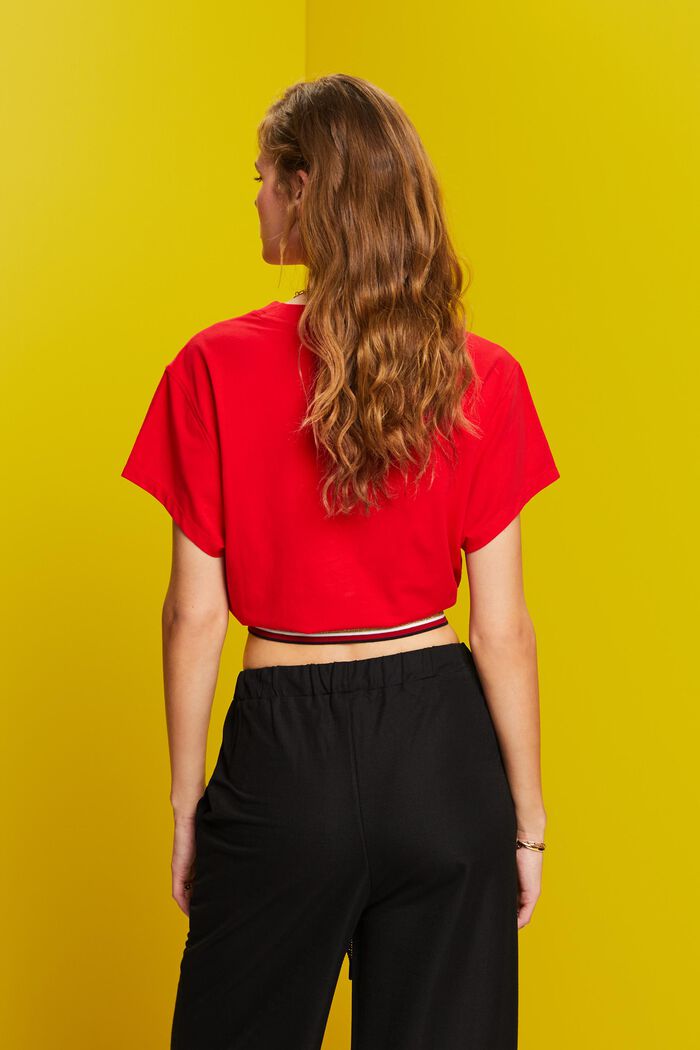 Cropped T-Shirt mit Glitzer-Detail