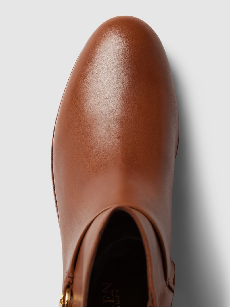 Stiefel mit Label-Applikation Modell 'BRIELA' in cognac