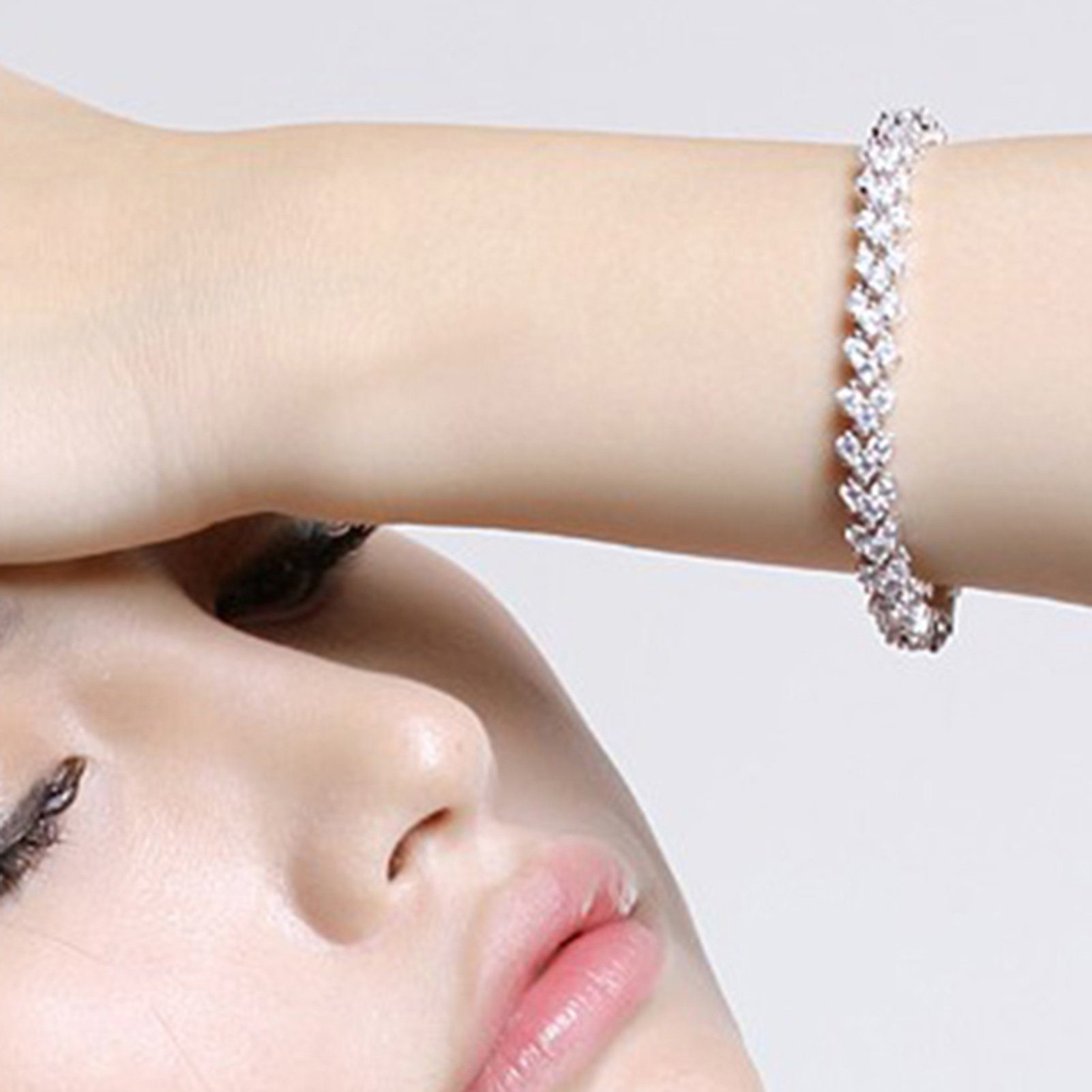 fulaide Armband Armband, Frau Zirkon Strass Intarsien Armreif