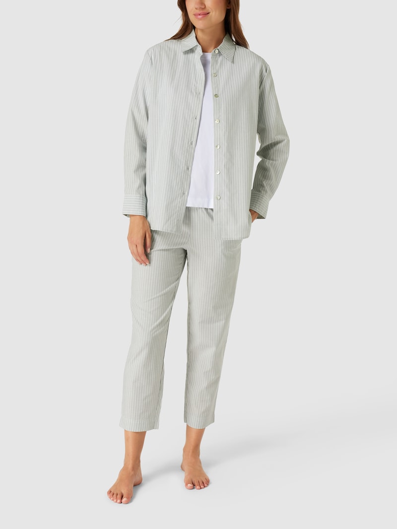 Pyjama-Oberteil mit Streifenmuster in hellblau