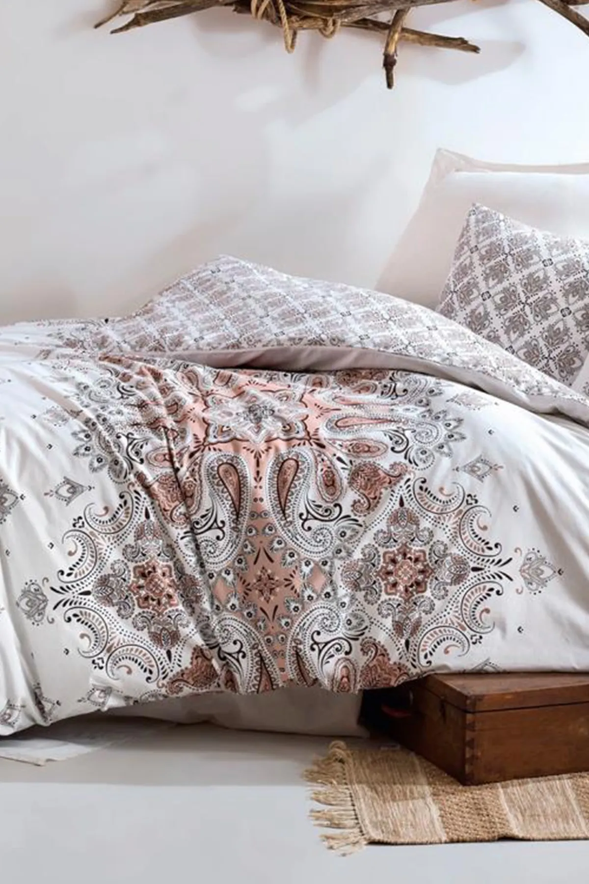Cotton Box  Cottonbox Bohemian Harley Doppel-Bettbezug-Set, Beige