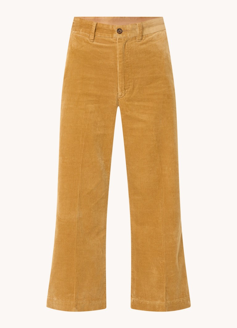 Ralph Lauren high-waist loose-fit cropped corduroy trousers with side pockets