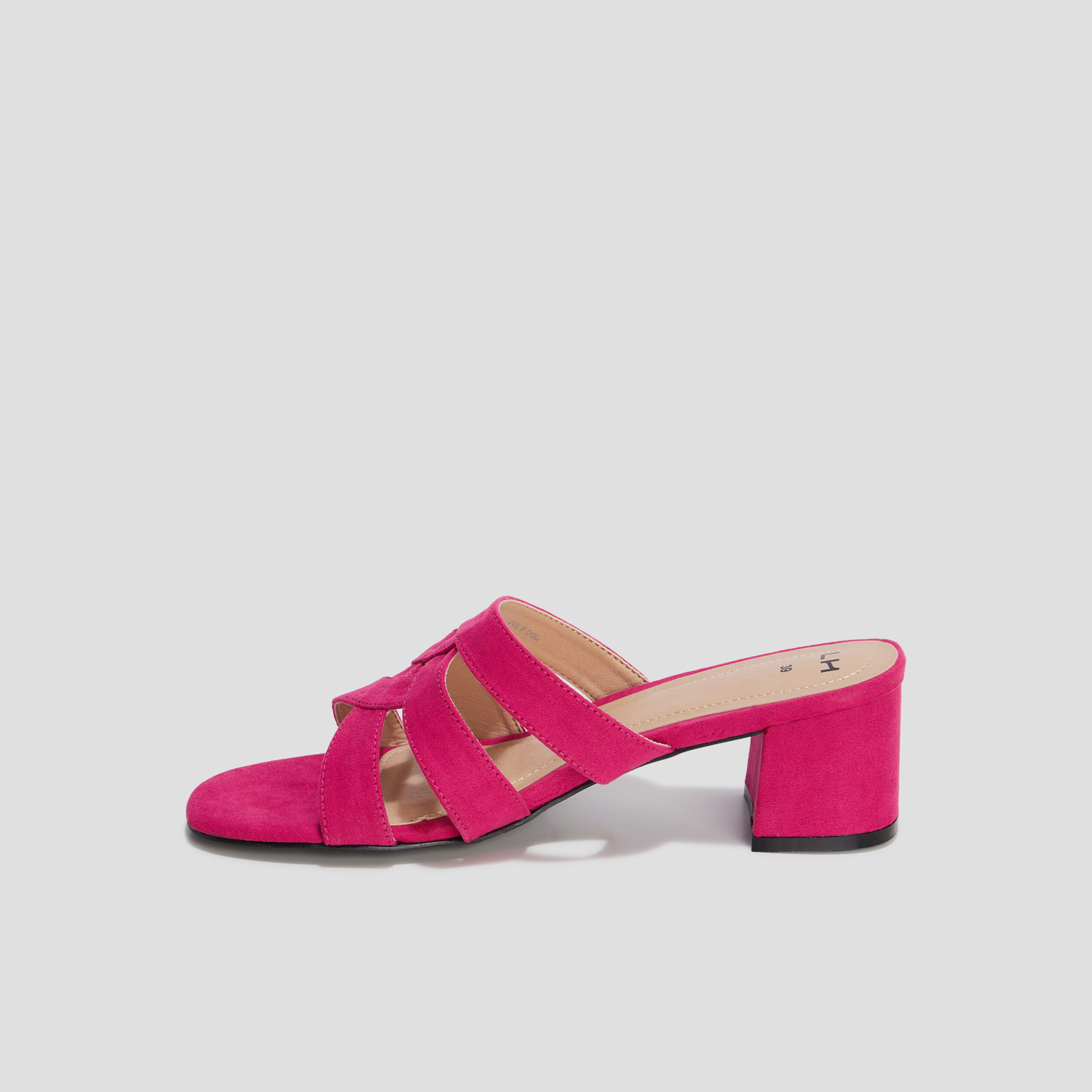 Mules à talons bout carré rose fushia femme | La Halle