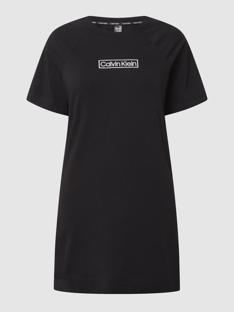Schlafshirt mit Logo in schwarz