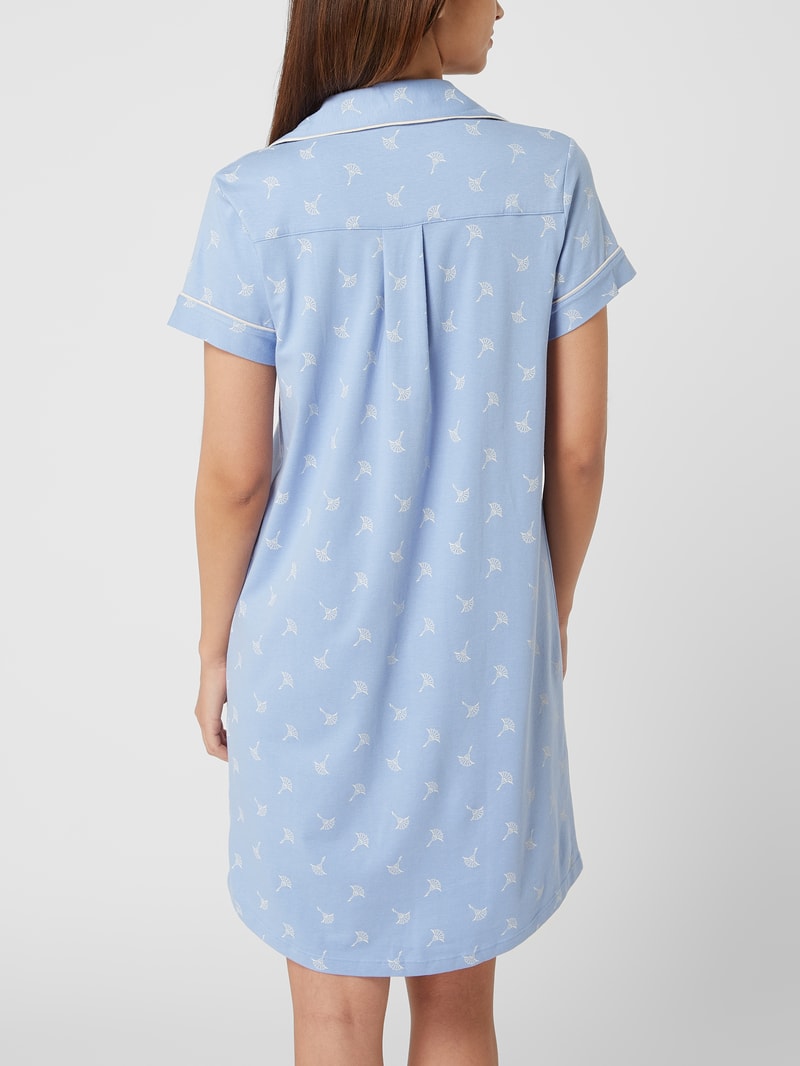 Nachthemd mit Logo-Muster in hellblau