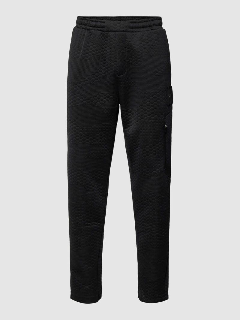 Sweatpants mit Label-Patch Modell 'Havion Lotus' in schwarz