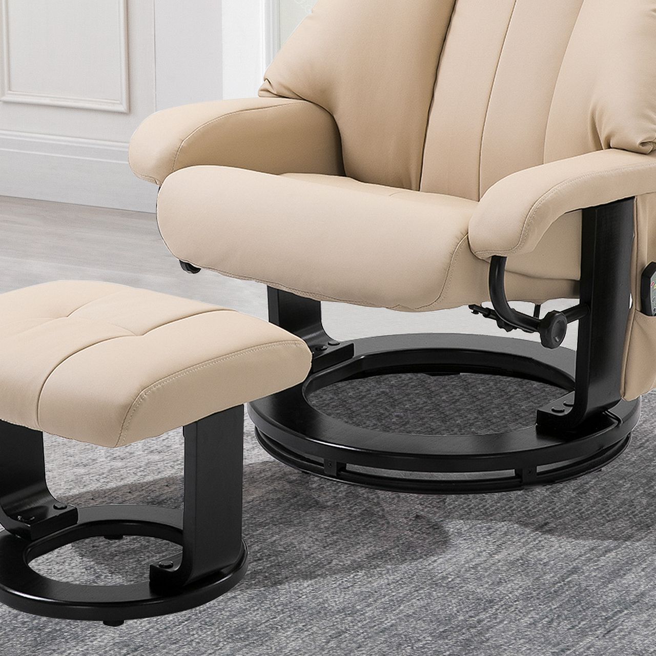 HOMCOM Relaxsessel mit Liegefunktion Massagesessel inkl. Hocker Fernsehsessel