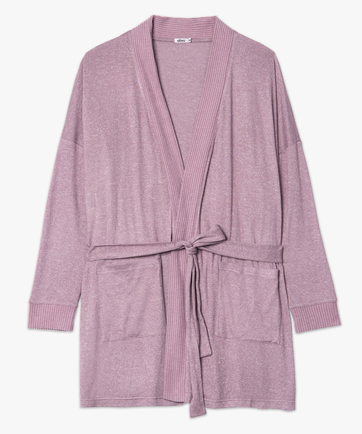 Veste d'intérieur femme grande taille en maille douce avec ... violet | GEMO