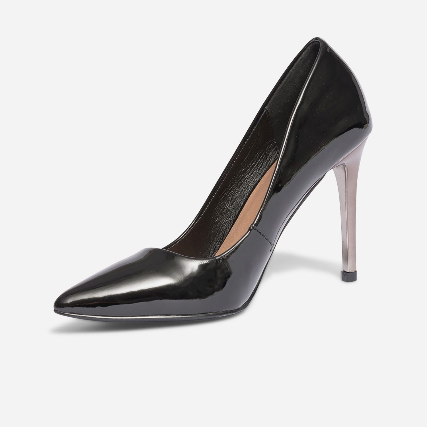 Stiletto TEXTO noir verni à talon miroir