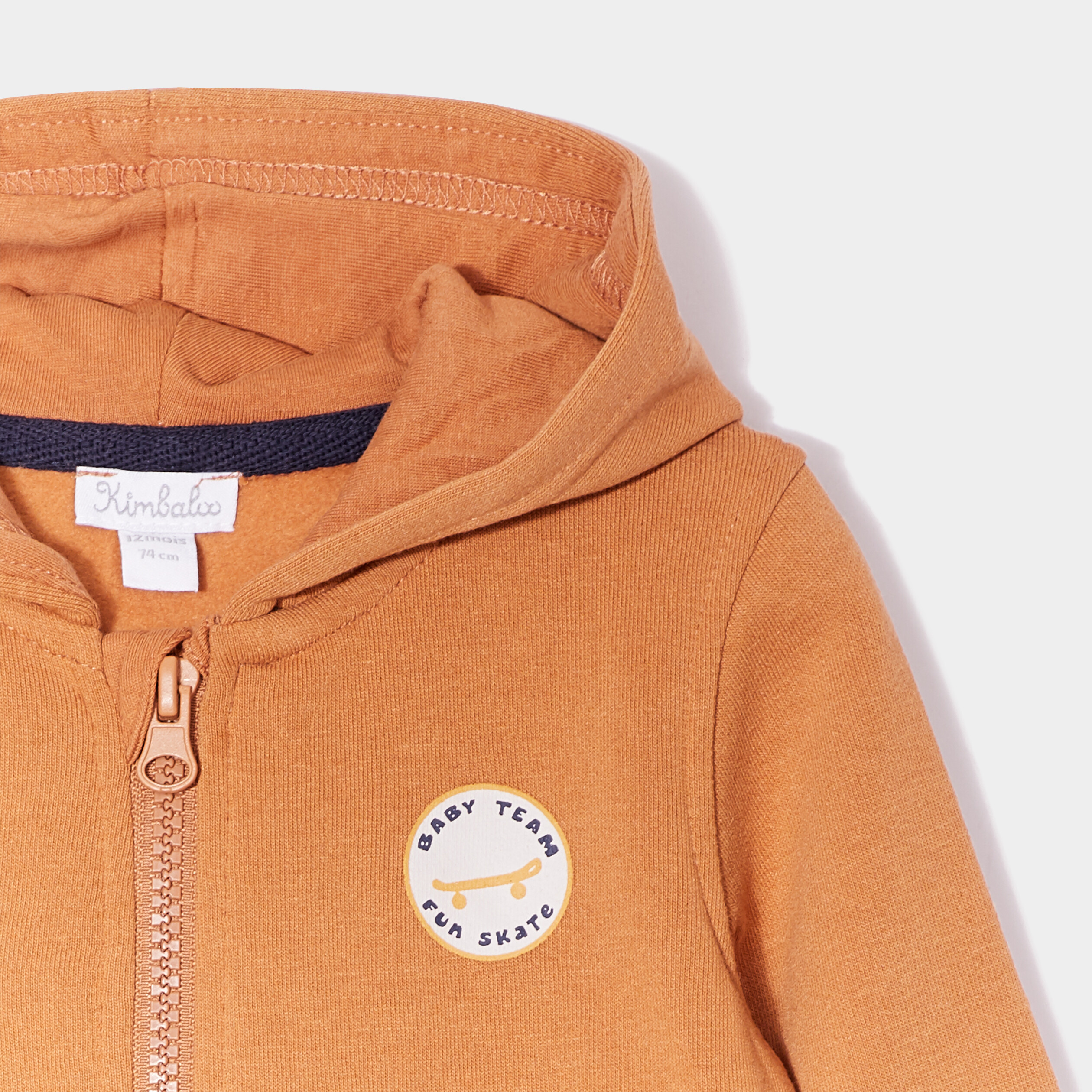 Sweat à capuche zippé marron cognac bébé garçon | La Halle