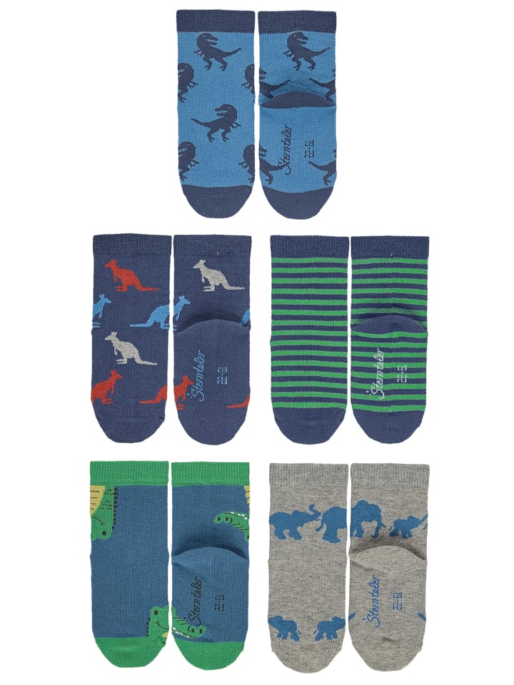 Sterntaler Socken 5er-Box Wildnis in helles blau günstig kaufen