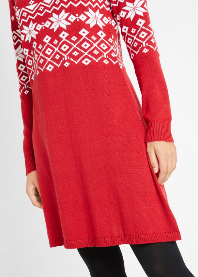 Ausgestelltes Strickkleid mit Norwegermuster