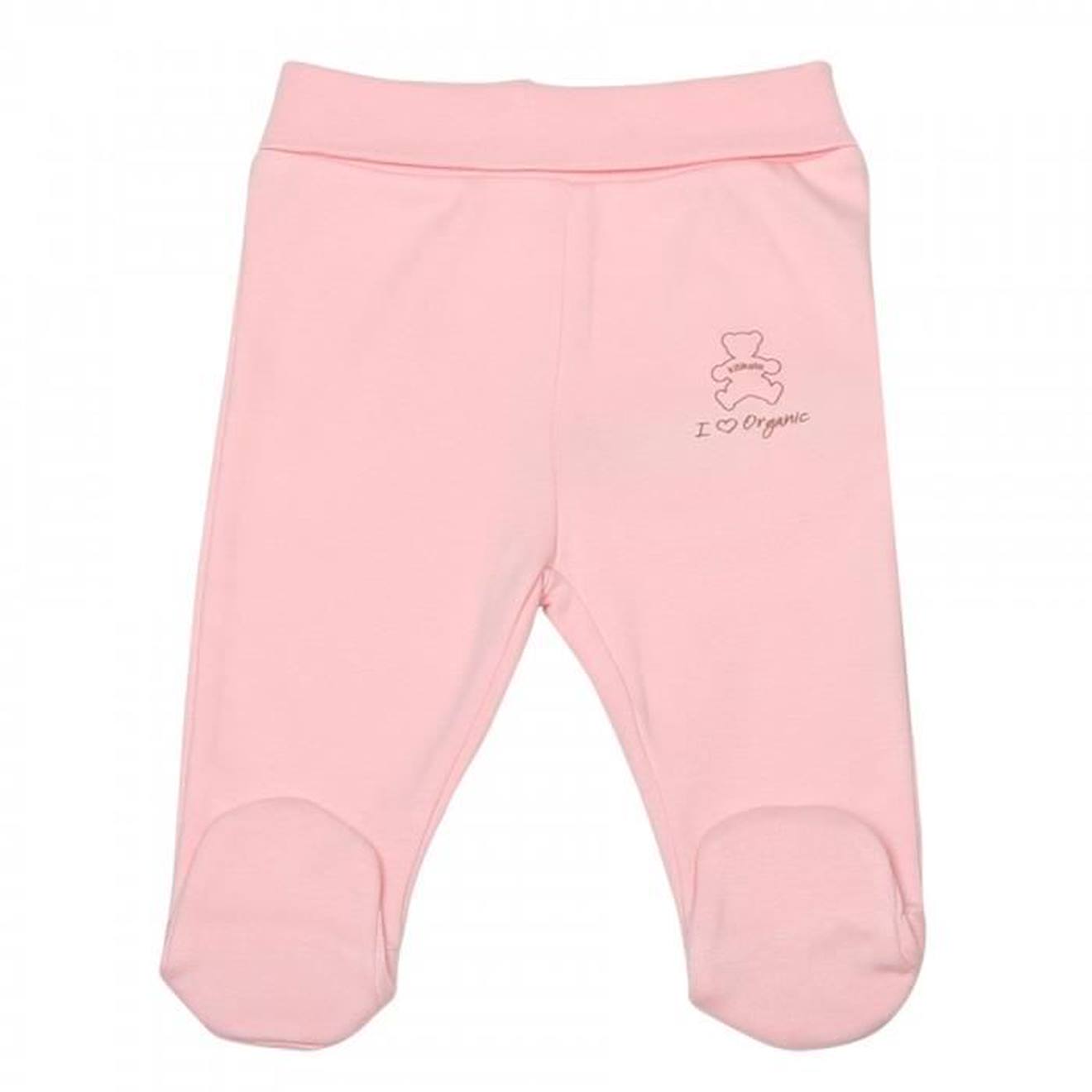 Pantalon bébé à pieds en coton bio, BASIC bleu