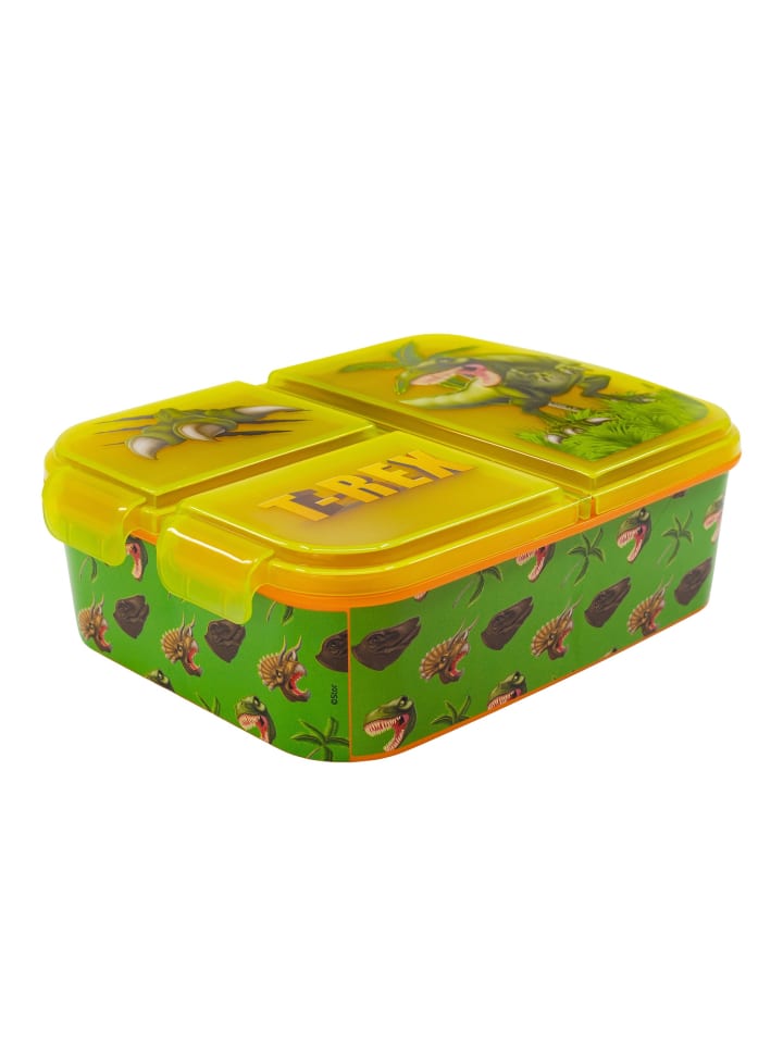 Yuhu.kids 2tlg. Set: Trinkflasche und Brotdose Dinosaurier T-Rex in Mehrfarbig günstig kaufen onesize