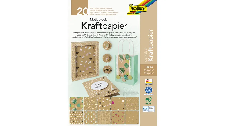 folia Motivblock Kraftpapier A4