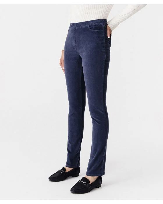 Pantalon velours à ceinture élastiquée