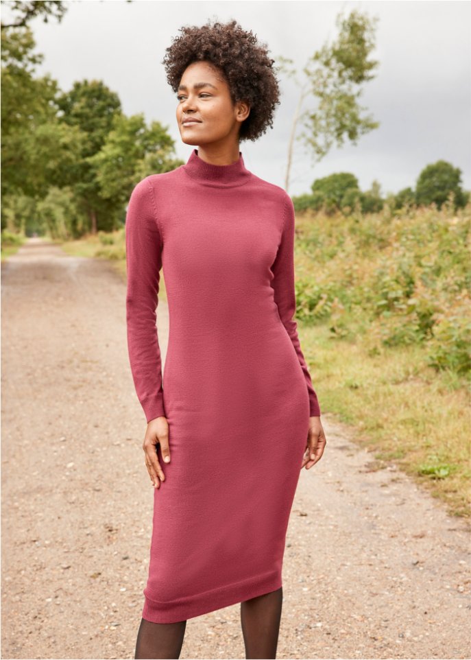 Strickkleid mit Stehkragen