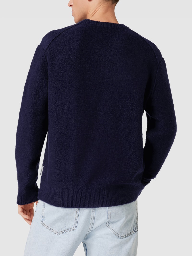 Strickpullover mit Label-Detail in marineblau