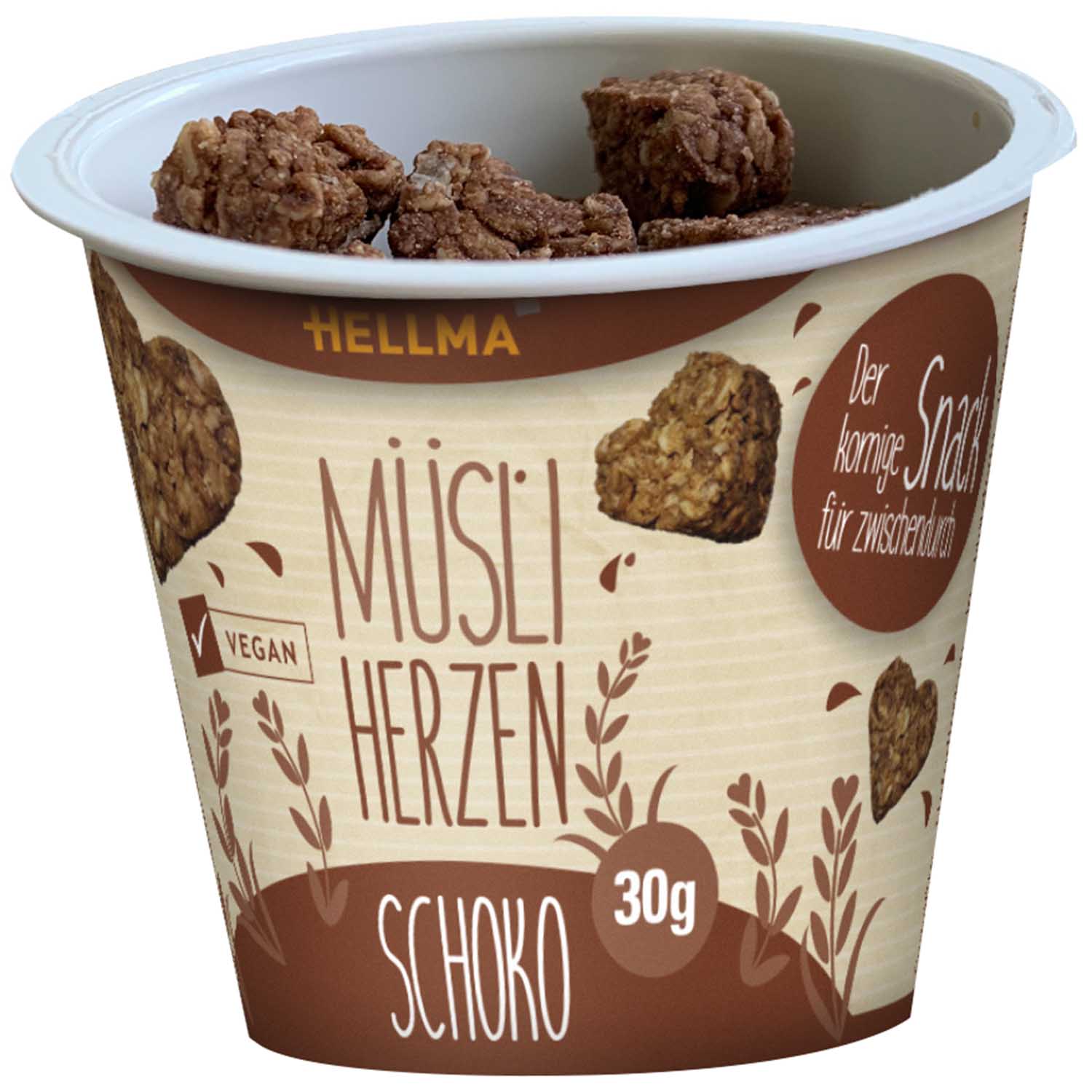 Hellma Müsli Herzen Schoko 18x30g