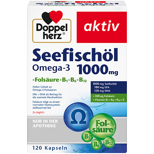 DOPPELHERZ Seefischöl Omega-3 1000 mg  120 St  Kapseln