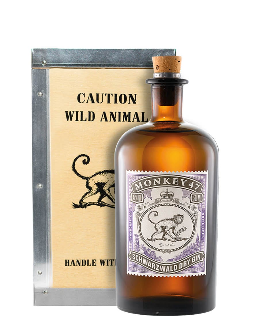 Schwarzwald Dry Gin Monkey 47 500 ㎖, Caisse bois