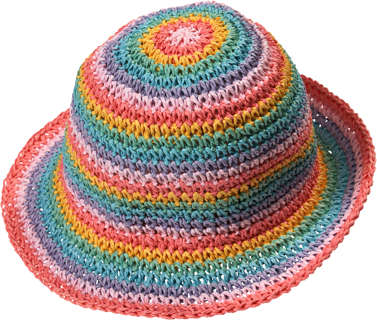Strohhut in Regenbogen-Farben, bunt, Gr. 54/55, 1 St